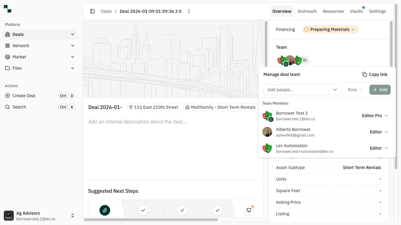 Team members list showing newly added member