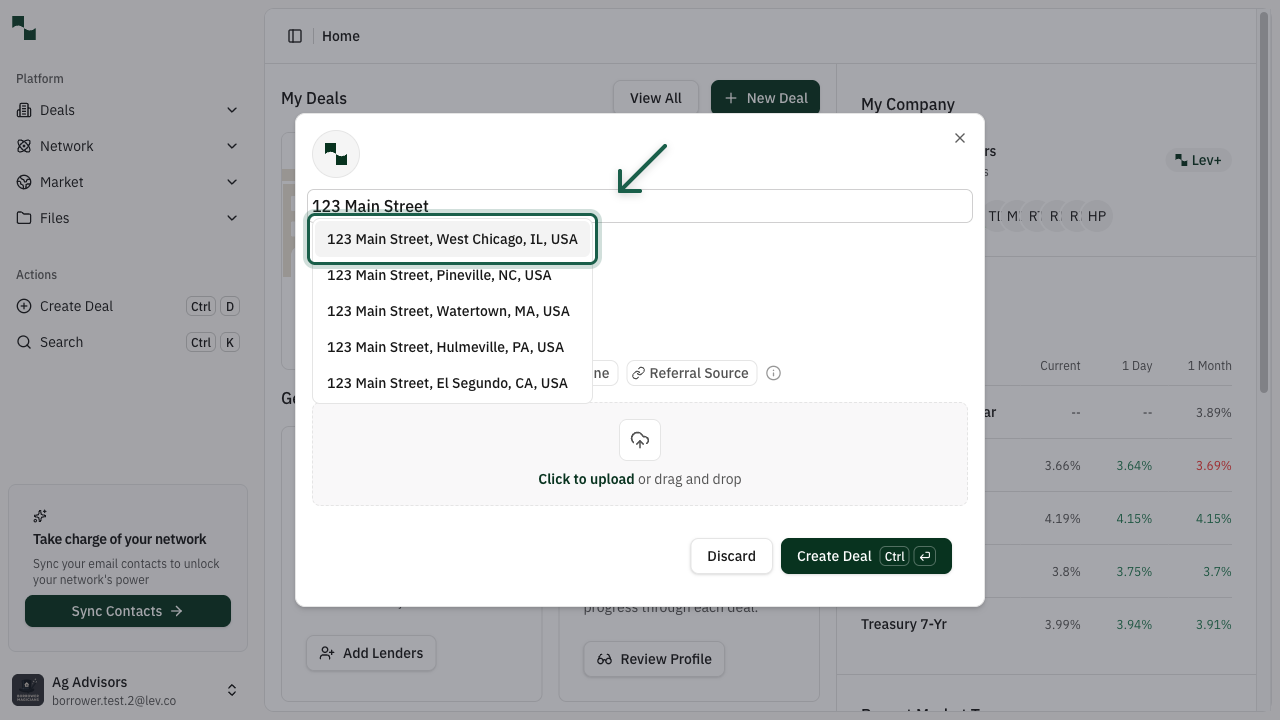 Address suggestions dropdown